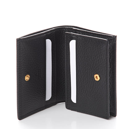 Gucci Pebbled Calfskin GG Marmont Card Case Black 4 of 5