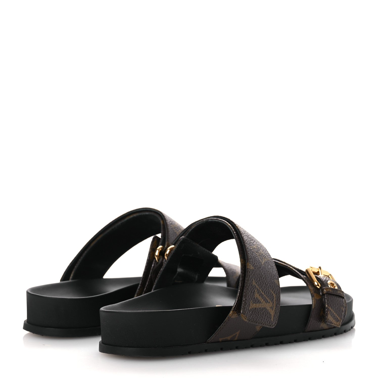 Louis Vuitton Monogram Bom Dia Mule Sandals 38 Black 5 of 12