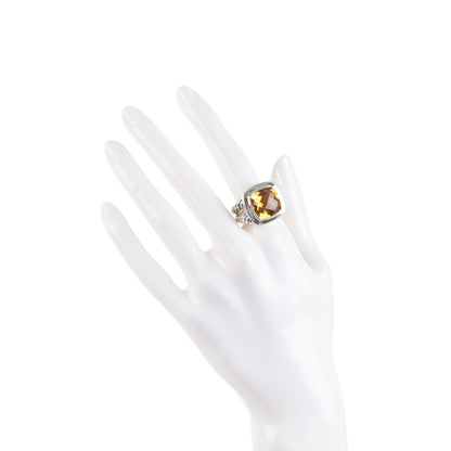 David Yurman Sterling Silver Citrine 14mm Albion Ring 55 7.25 2 of 6