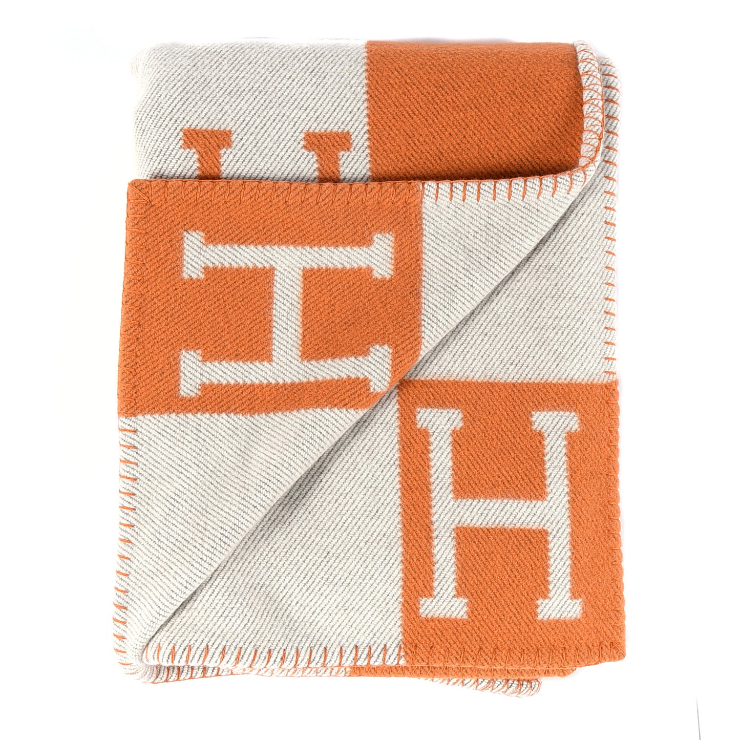 Wool Cashmere Signature Classic Avalon Blanket Ecru Potiron