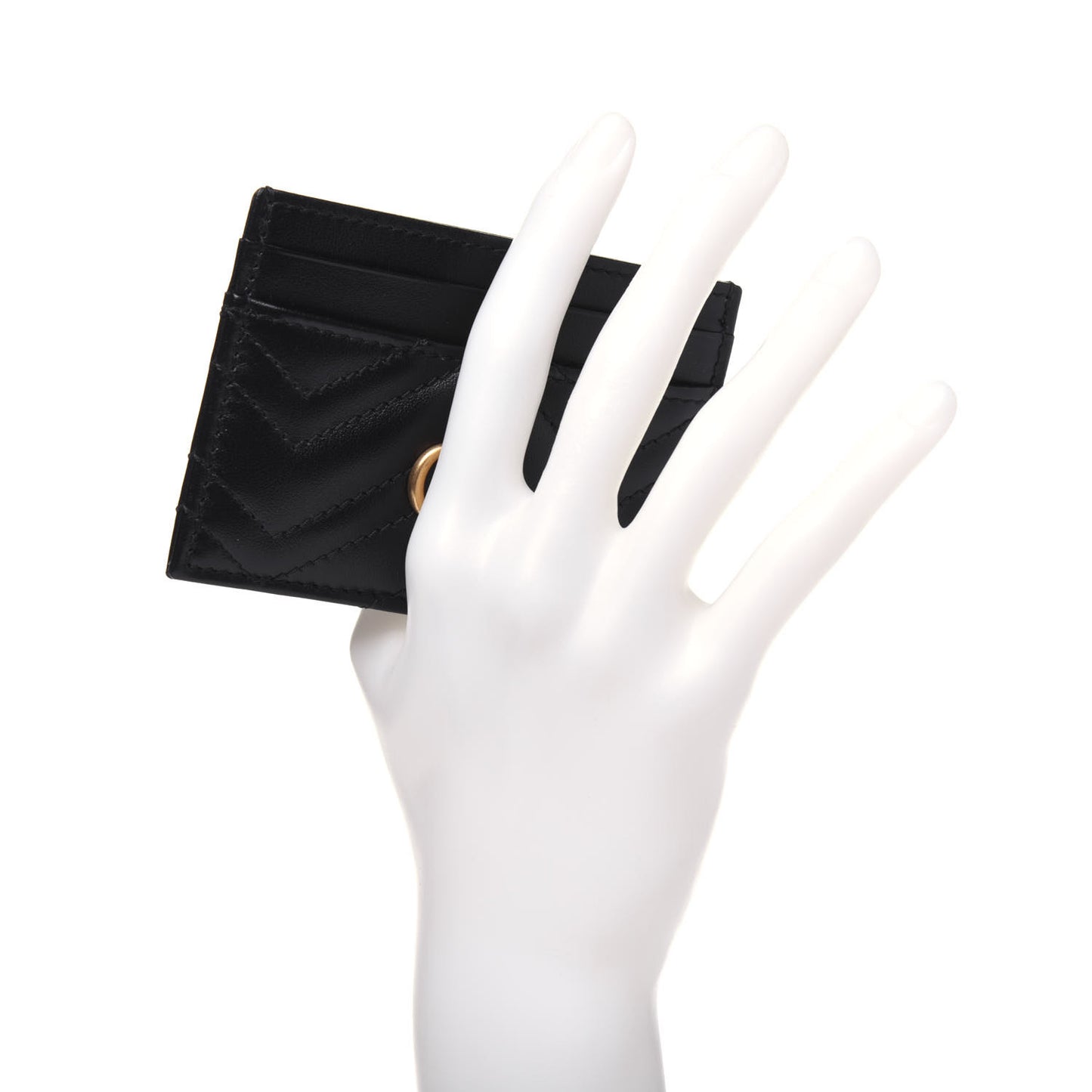 Calfskin Matelasse GG Marmont Card Holder Black