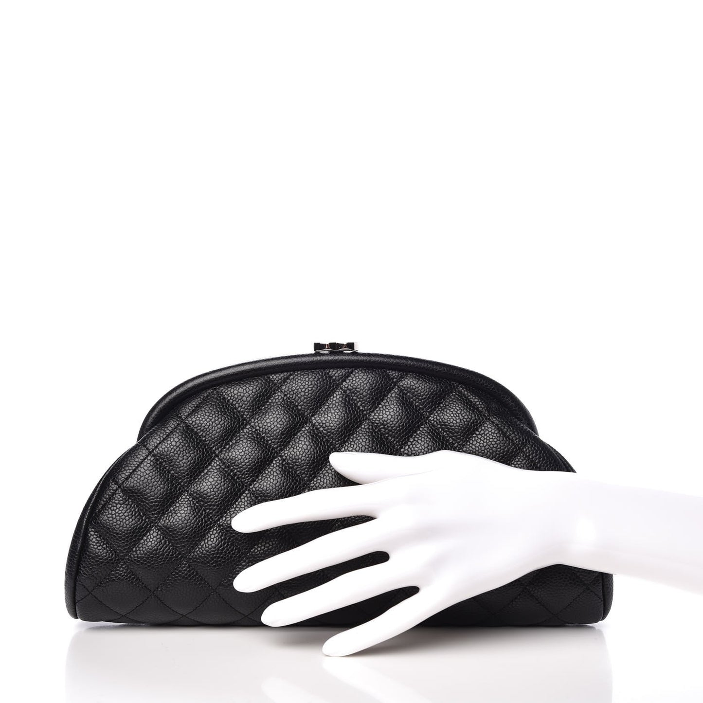 Caviar Quilted Timeless Clutch Black