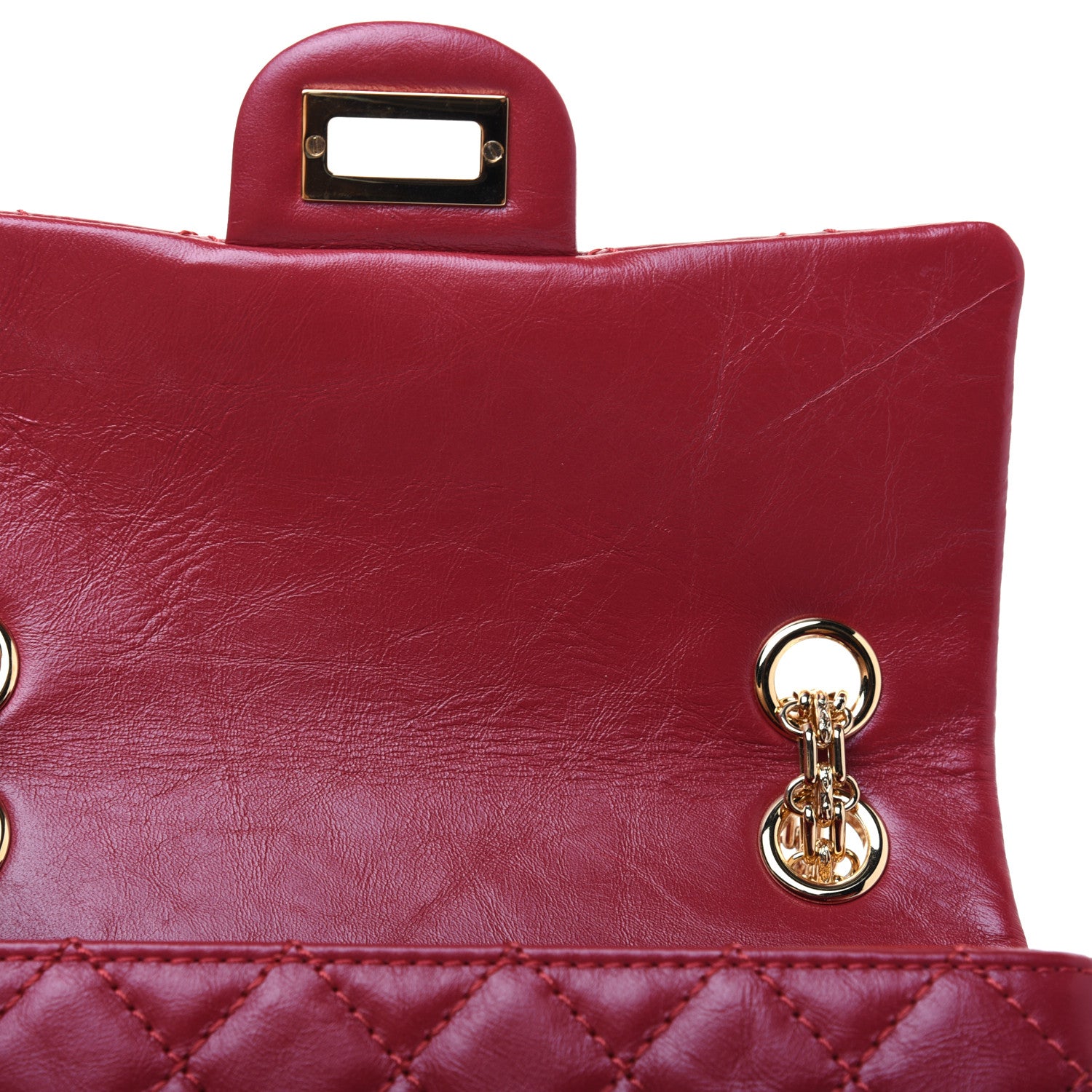 Chanel Aged Calfskin Quilted 2.55 Reissue Mini Flap Red 11 of 14