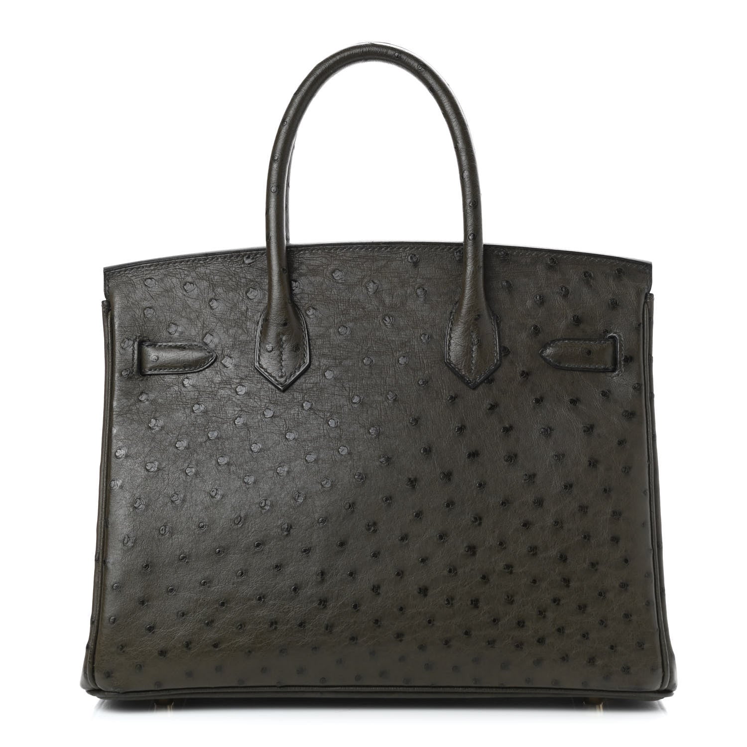 Hermes Ostrich Birkin 30 Vert Olive 3 of 32