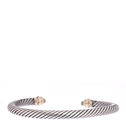 David Yurman Sterling Silver 14K Yellow Gold Peridot 5mm Cable Classics Petite Color Bracelet 3 of 4