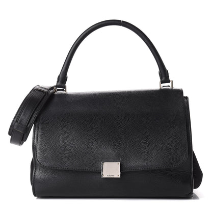 Celine Drummed Calfskin Suede Large Trapeze Black 4 of 17