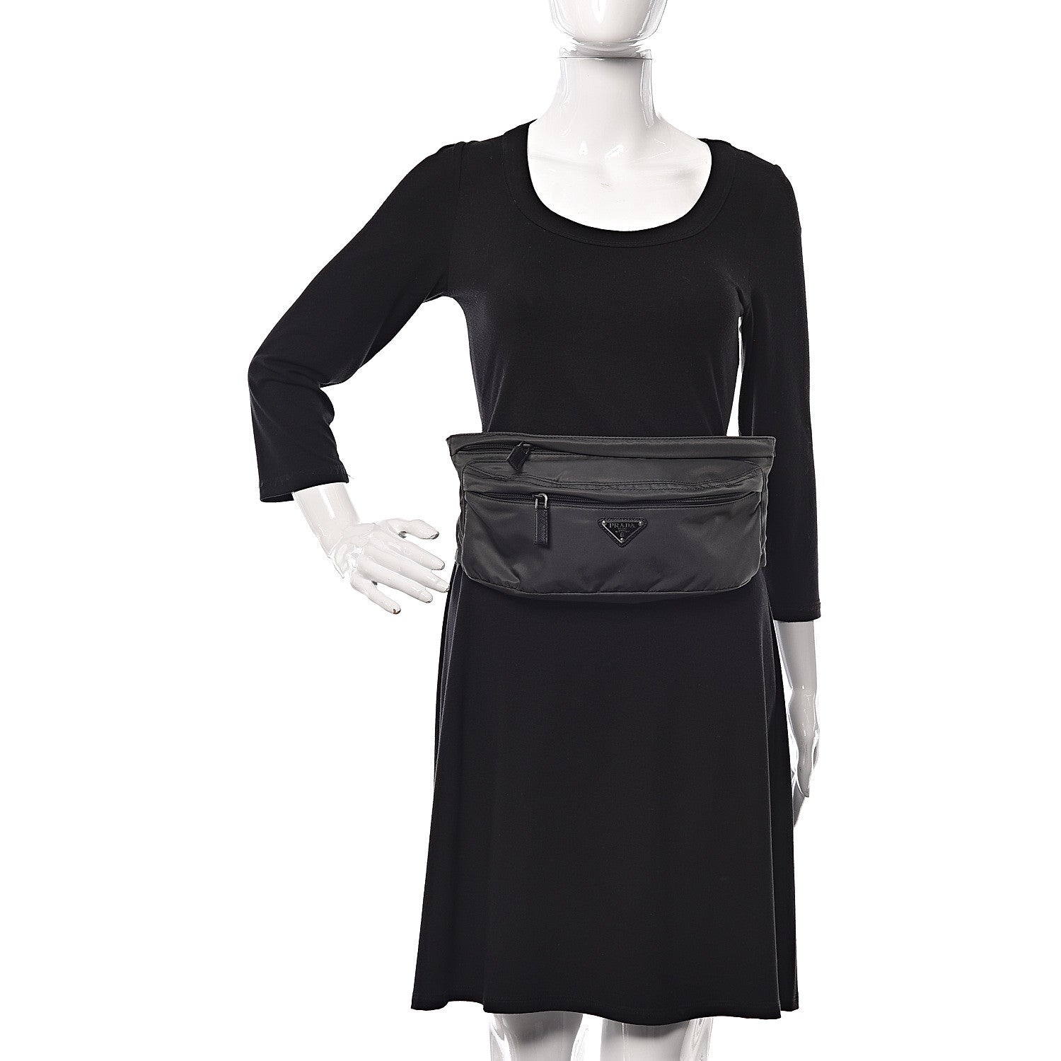 Prada Tessuto Nylon Montagna Belt Bag Piombo 2 of 11