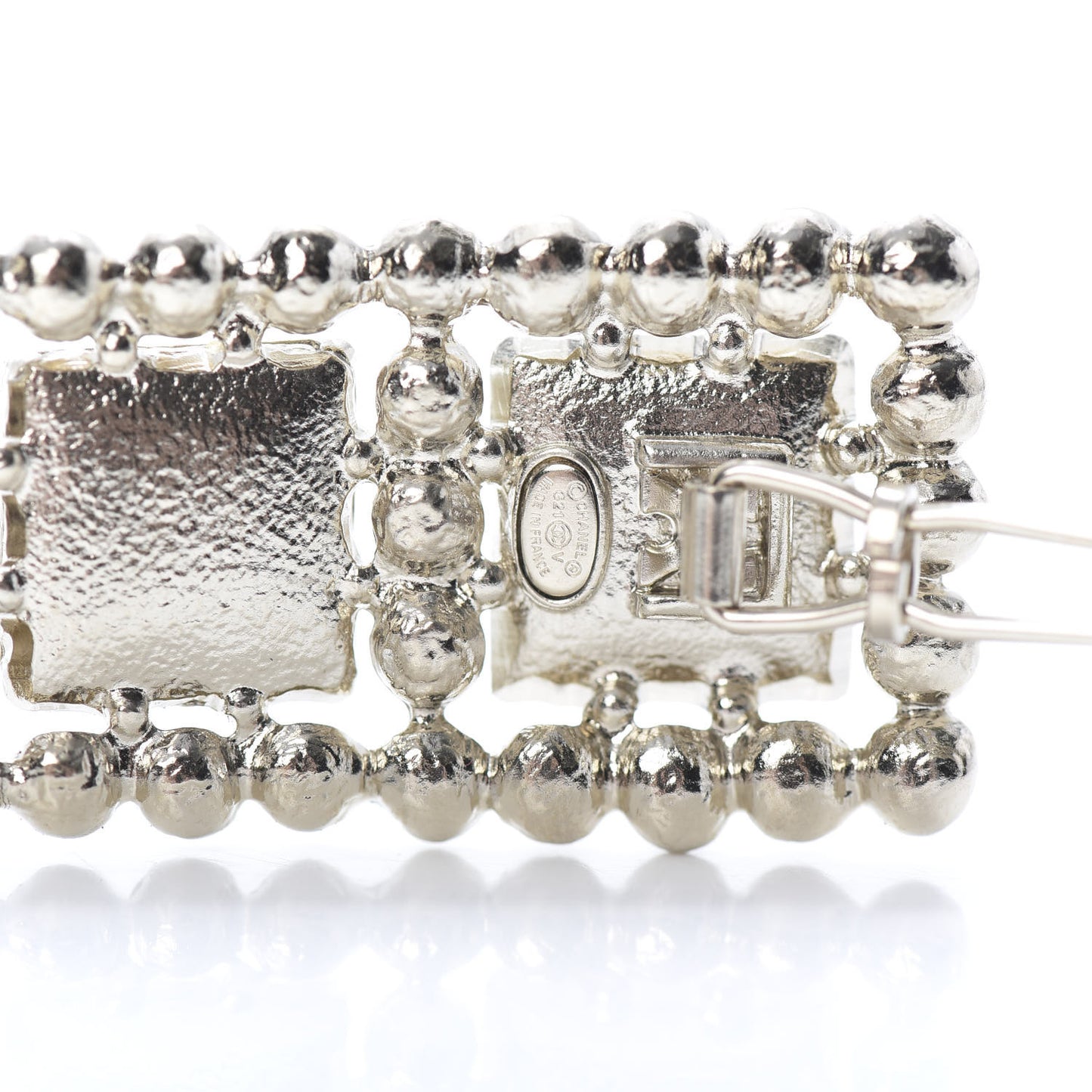 Metal Pearl CC Hair Clip Barrette Gold