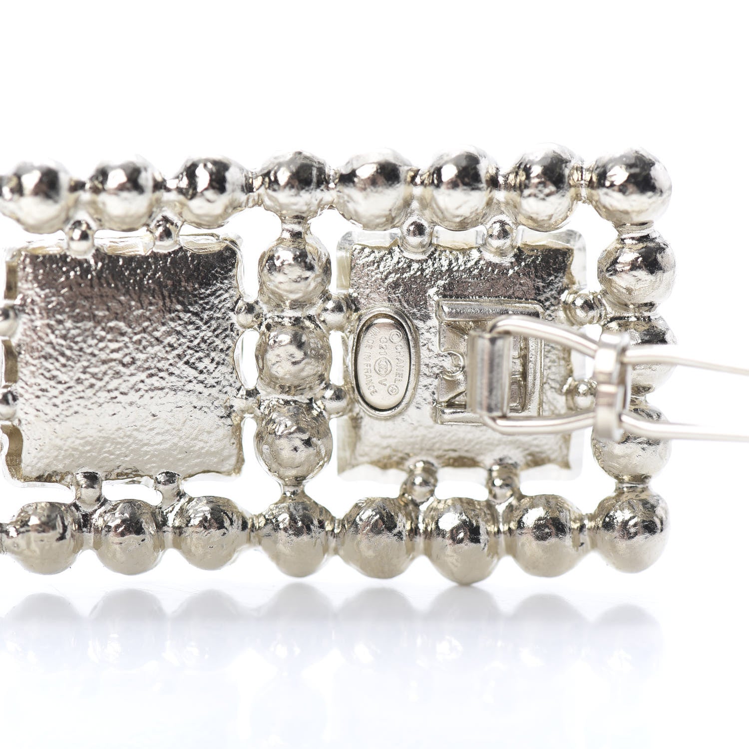 Chanel Metal Pearl CC Hair Clip Barrette Gold 3 of 4