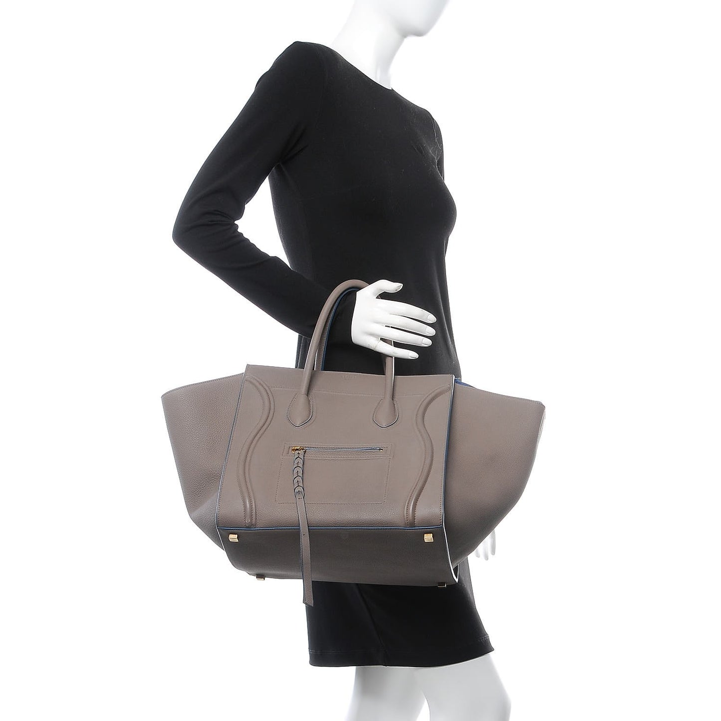 Baby Grained Calfskin Medium Phantom Luggage Taupe