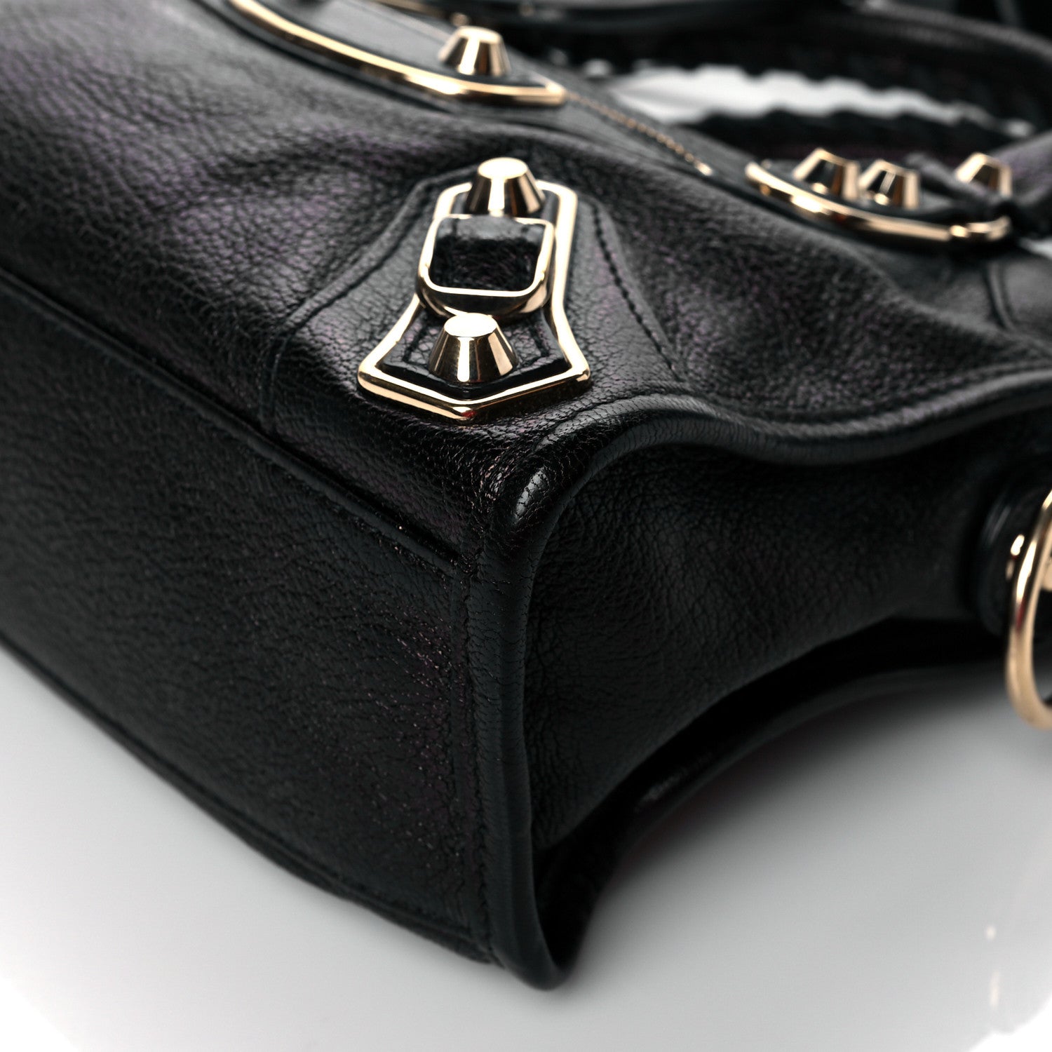 Balenciaga Chevre Gold Metallic Edge Hardware Mini City Black 8 of 8