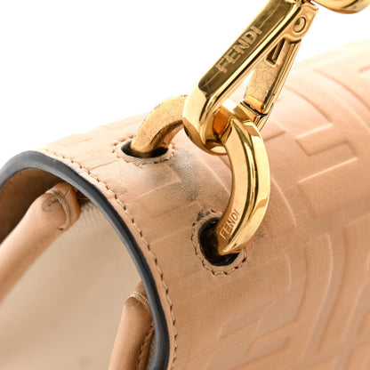 Fendi Vitello Cristallo Nature Canvas FF 1974 Embossed Kan U Shoulder Bag Makeup Grezzo 12 of 13