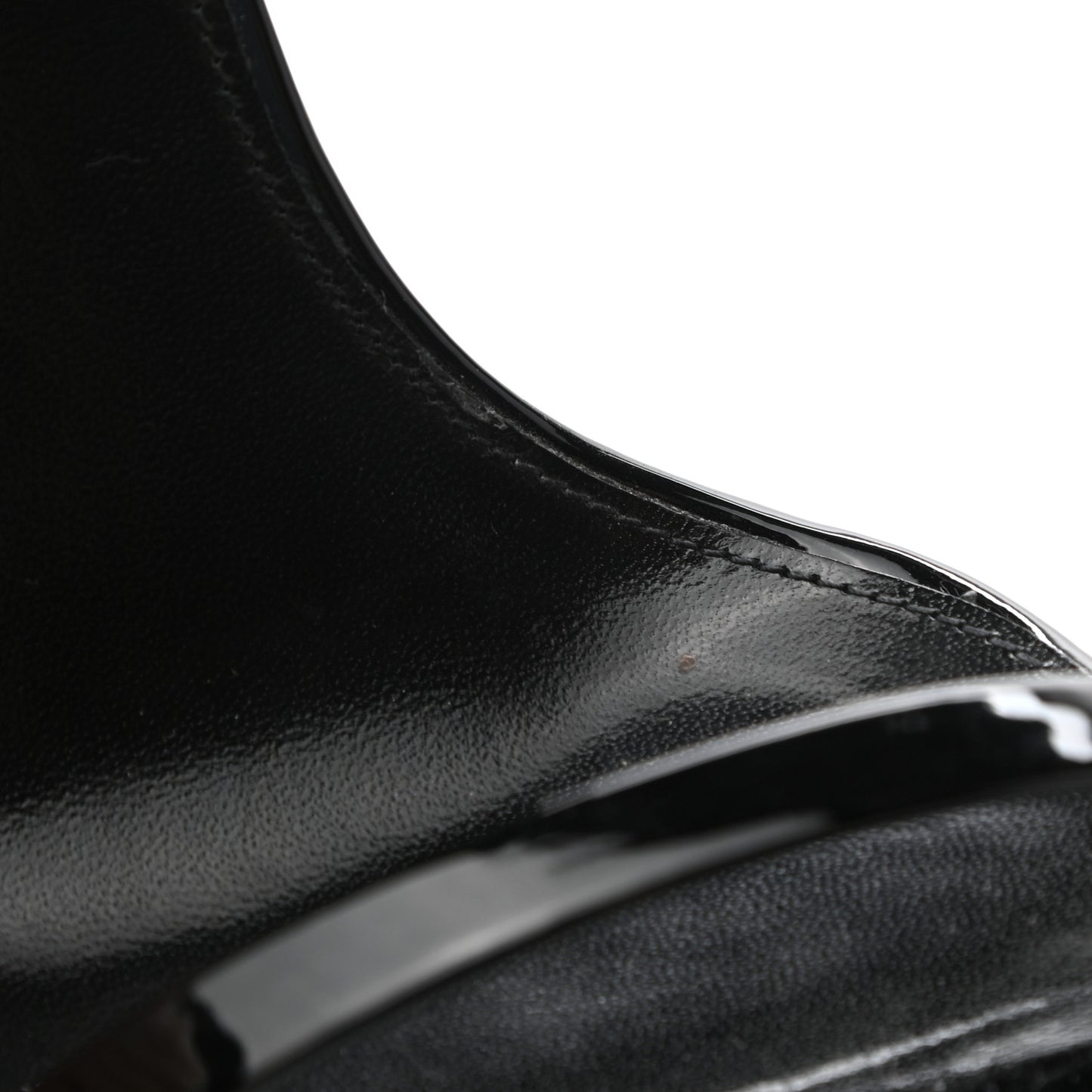 Patent Calfskin Opyum 110 Sandals 38 Black