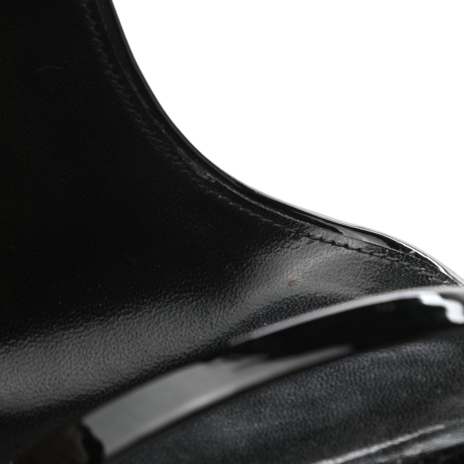 Saint Laurent Patent Calfskin Opyum 110 Sandals 38 Black 10 of 11