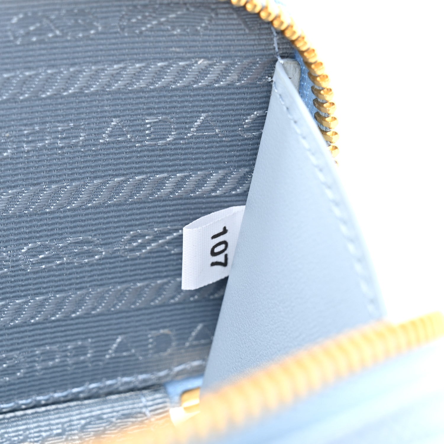 Prada Saffiano Metal Triangle Logo Mini Pouch with Handle Blue 7 of 10