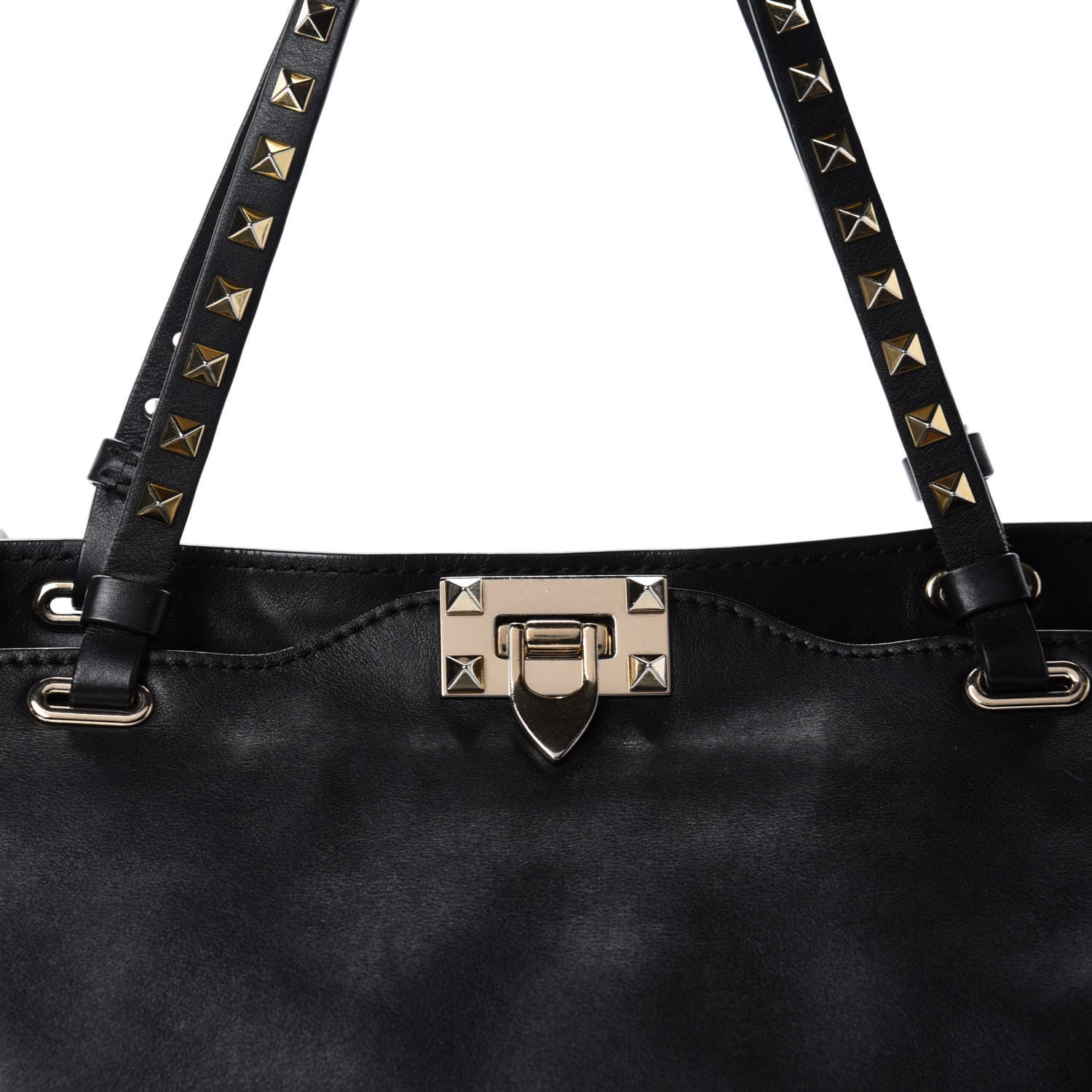 Valentino Garavani Vitello Medium Rockstud Tote Black 14 of 14