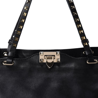 Valentino Garavani Vitello Medium Rockstud Tote Black 14 of 14
