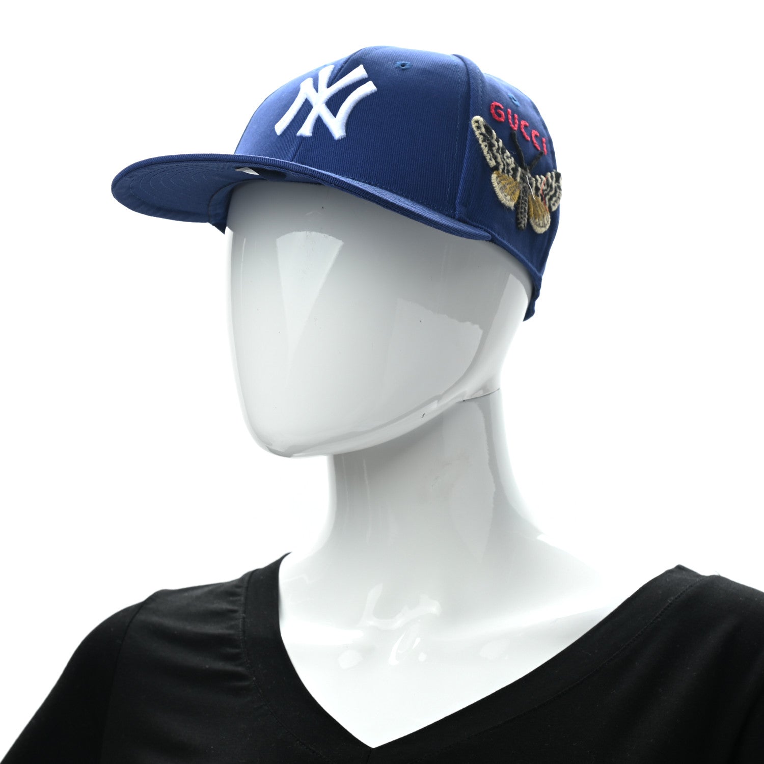 Gucci X MLB Cotton NY Yankees Baseball Hat 57-61 Blue 2 of 8