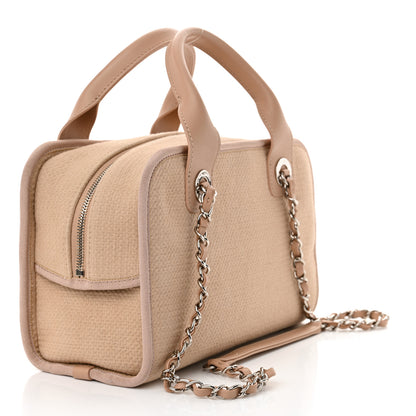 Chanel Canvas Deauville Small Bowling Bag Beige 3 of 13