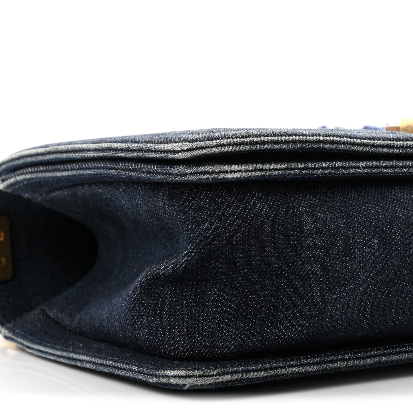 Tweed Denim Medium Boy Flap Navy Blue
