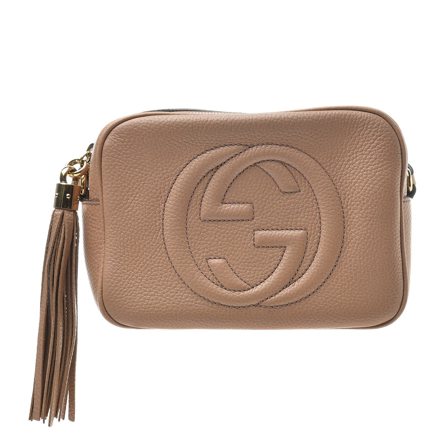 Pebbled Calfskin Small Soho Disco Bag Rose Beige