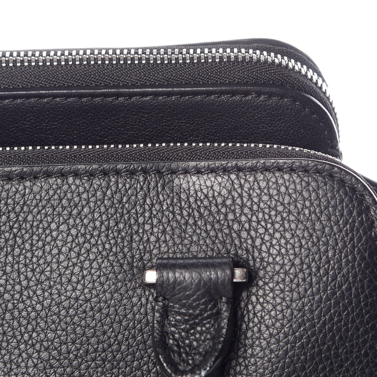 Celine Drummed Calfskin Suede Double Zip Trapeze Black 23 of 23