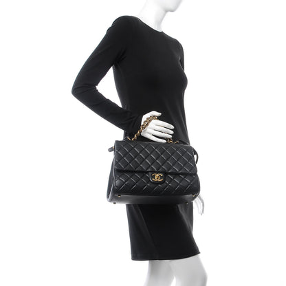 Chanel Shiny Sheepskin Quilted Large Trapezio Flap Black 3 of 10