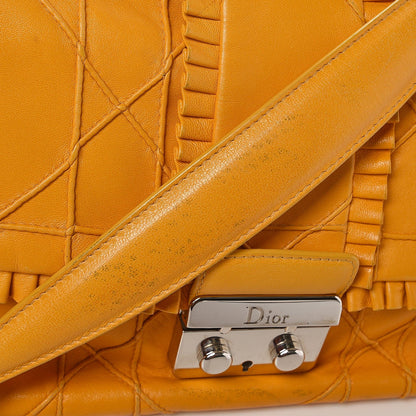 Christian Dior Lambskin Cannage Ruffle New Lock Flap Yellow 15 of 35