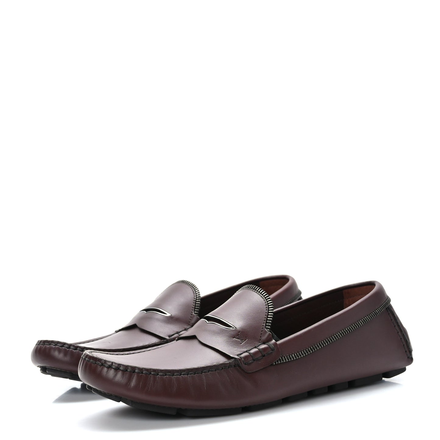 Calfskin Mens Shade Car Loafers 8 Cognac