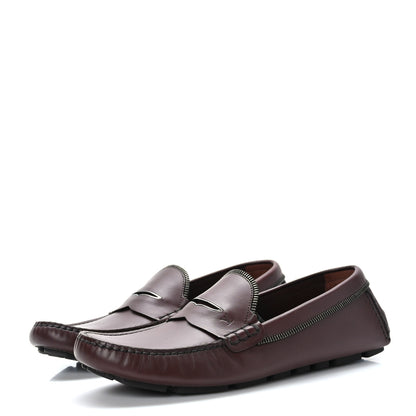 Louis Vuitton Calfskin Mens Shade Car Loafers 8 Cognac 3 of 9