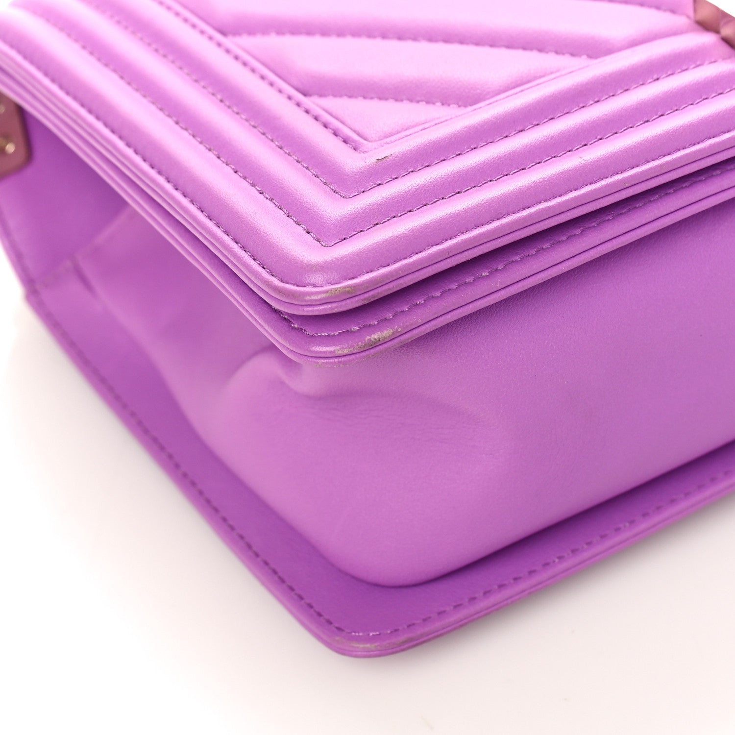 Chanel Lambskin Chevron Quilted Medium Boy Flap Purple 9 of 10