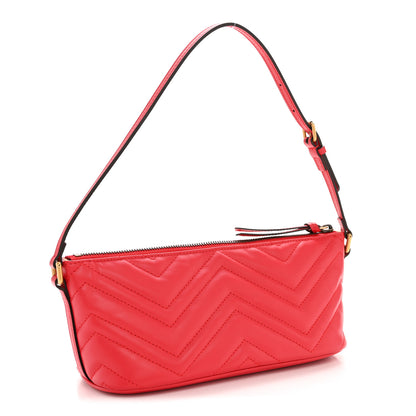 Gucci Calfskin Matelasse Chevron GG Marmont Sling Shoulder Bag Rosso 3 of 11