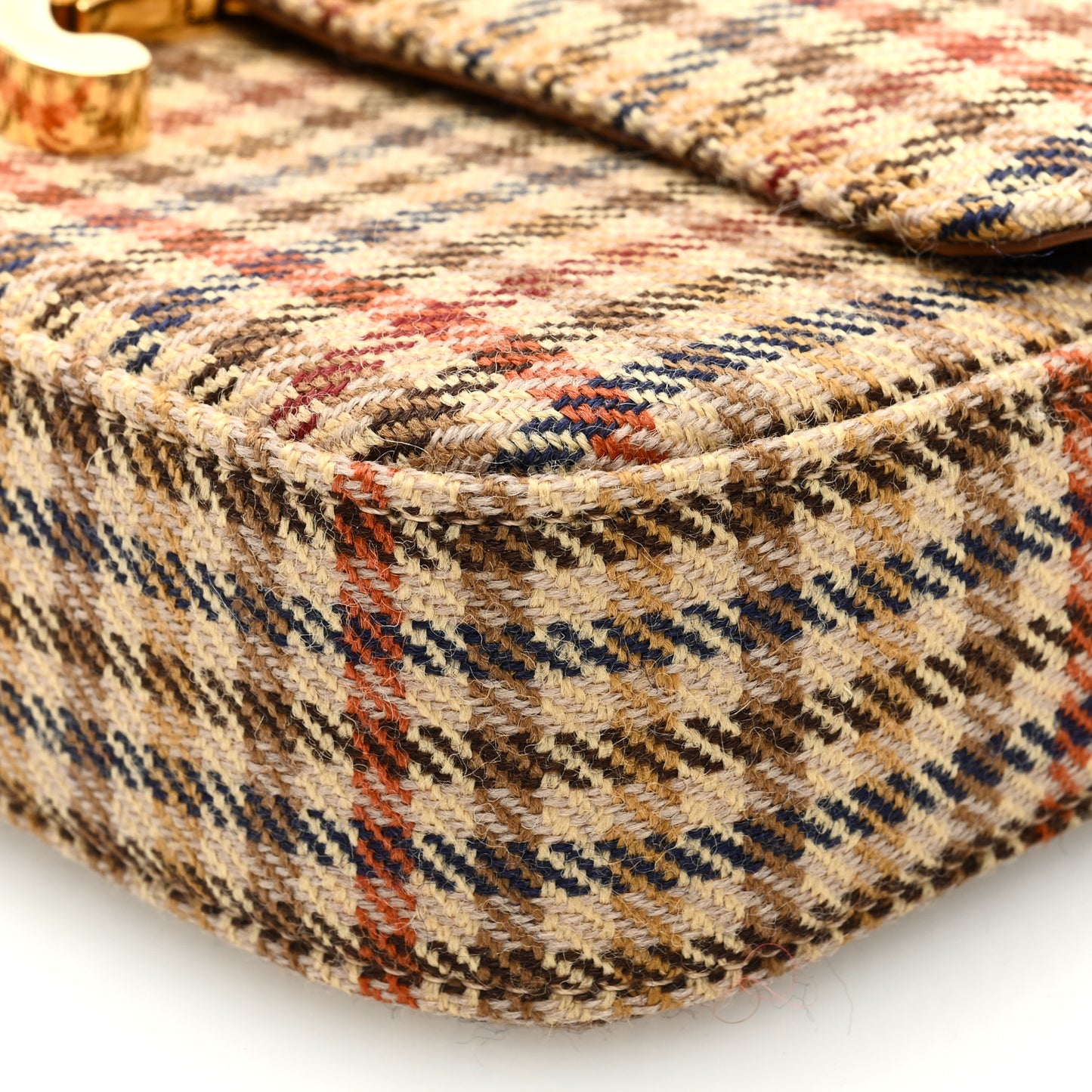 Tweed Calfskin Triomphe Shoulder Bag Multicolor
