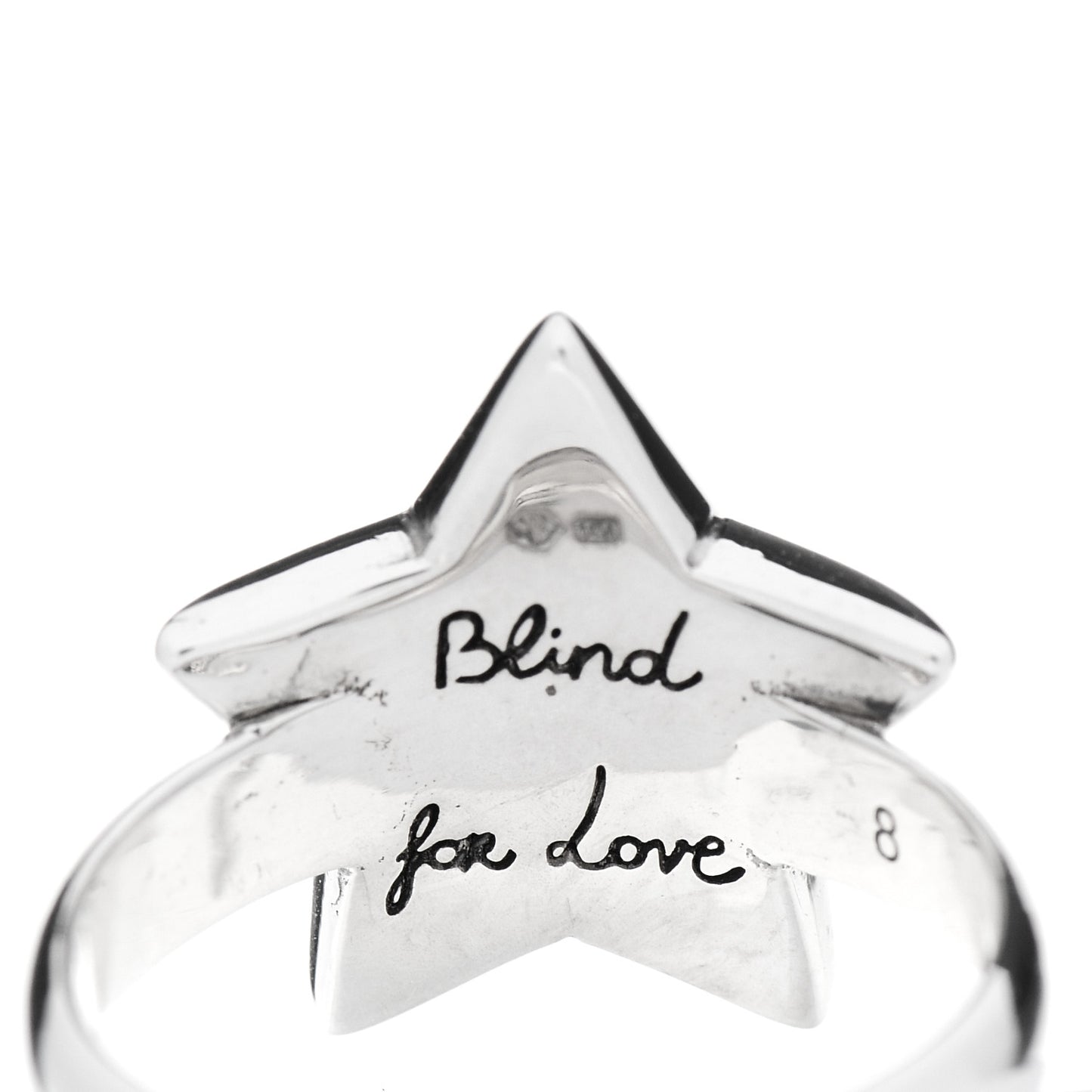 Sterling Silver Blind for Love Star Cat Ring 48 4.5