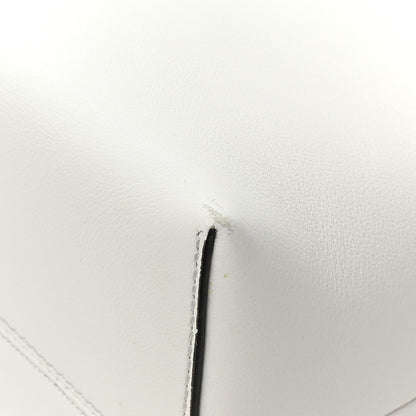 Fendi Vitello Dolce Bi-Color FF 1974 Embossed Medium By The Way Boston Bag White Ice Maya Black 15 of 16