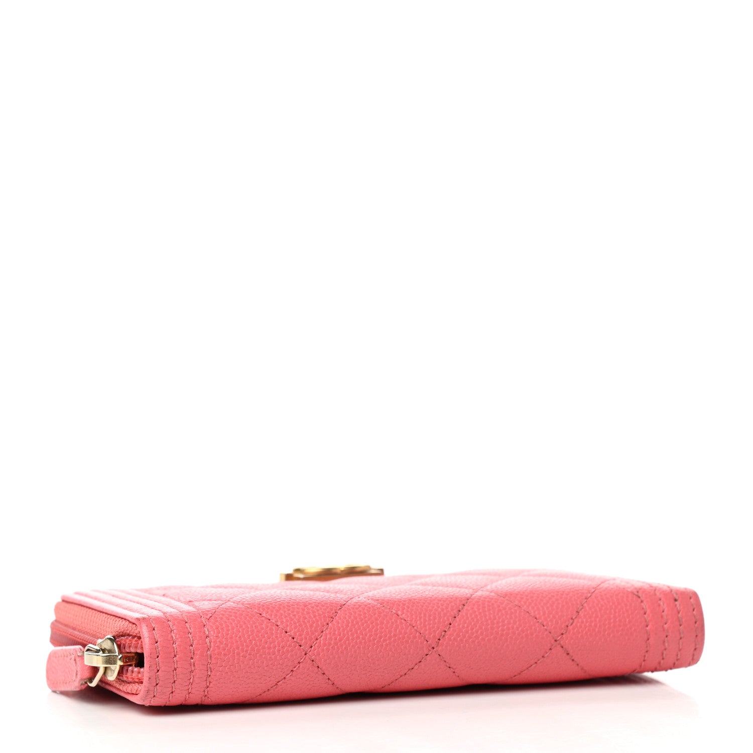 Chanel Caviar Quilted Small Boy Zip Around Wallet Pink 4 of 8