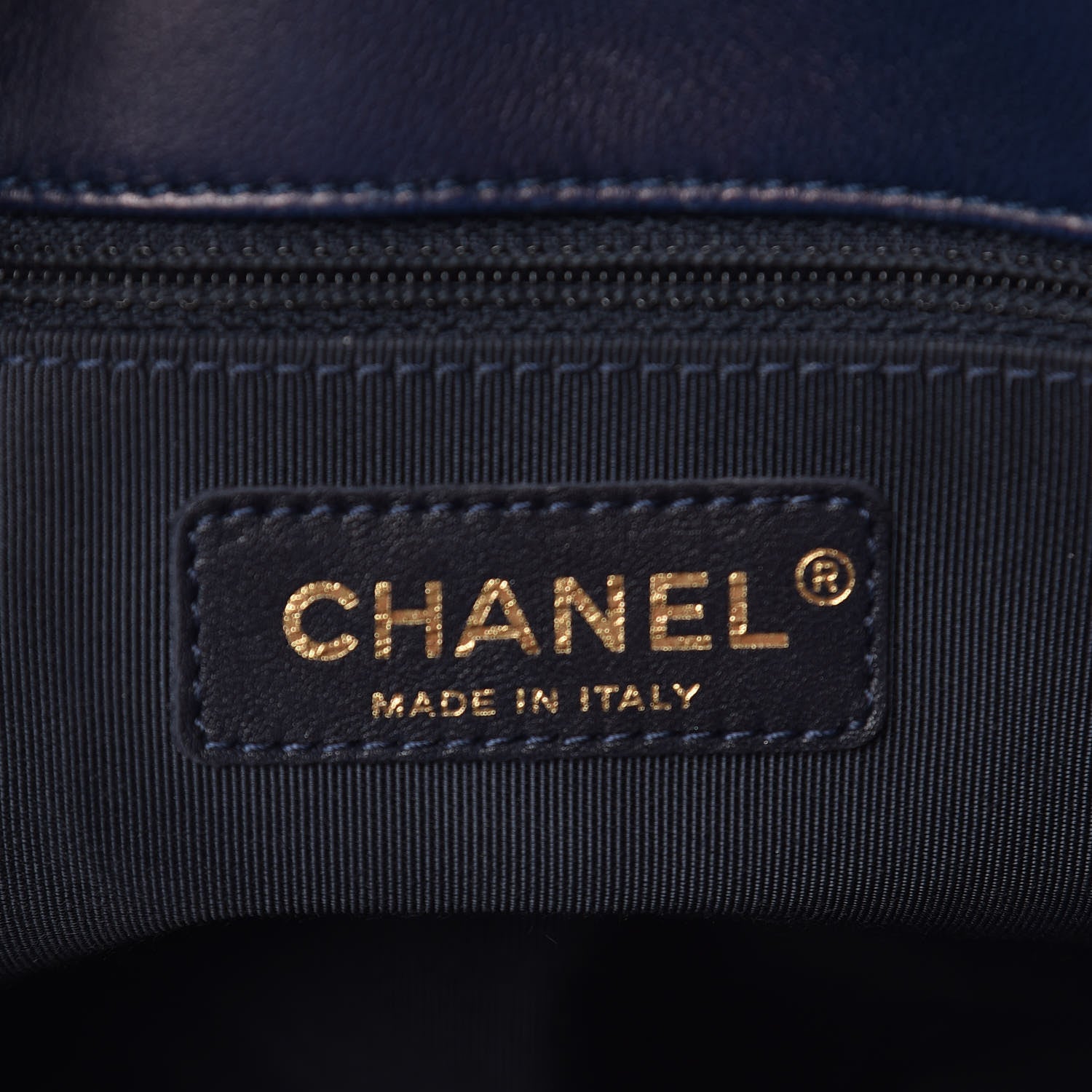 Chanel Lambskin Quilted Elegant CC Shopping Tote Navy Black 6 of 11