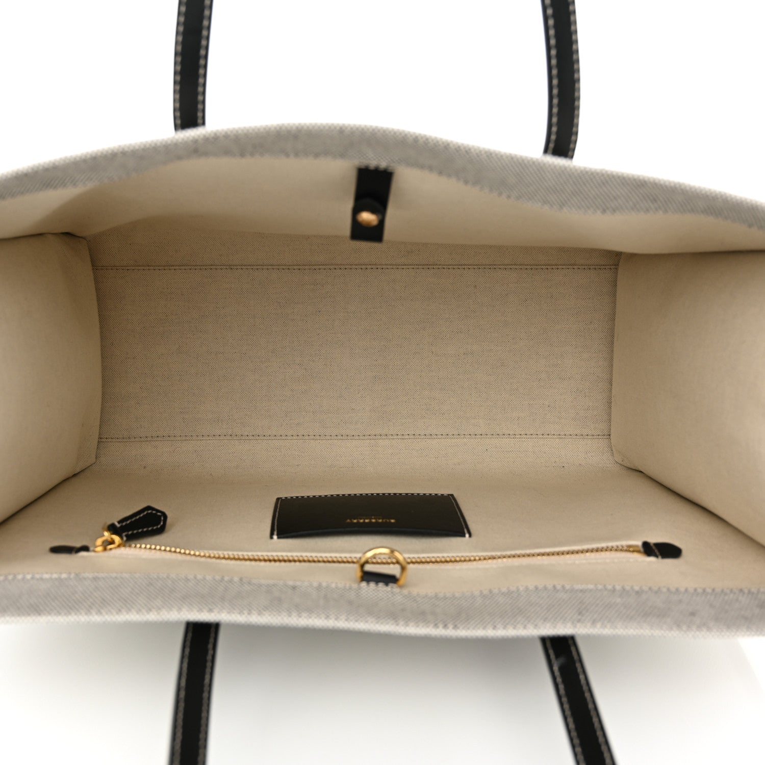 Burberry Canvas Smooth Calfskin Medium Two Tone Freya Tote Black 5 of 10