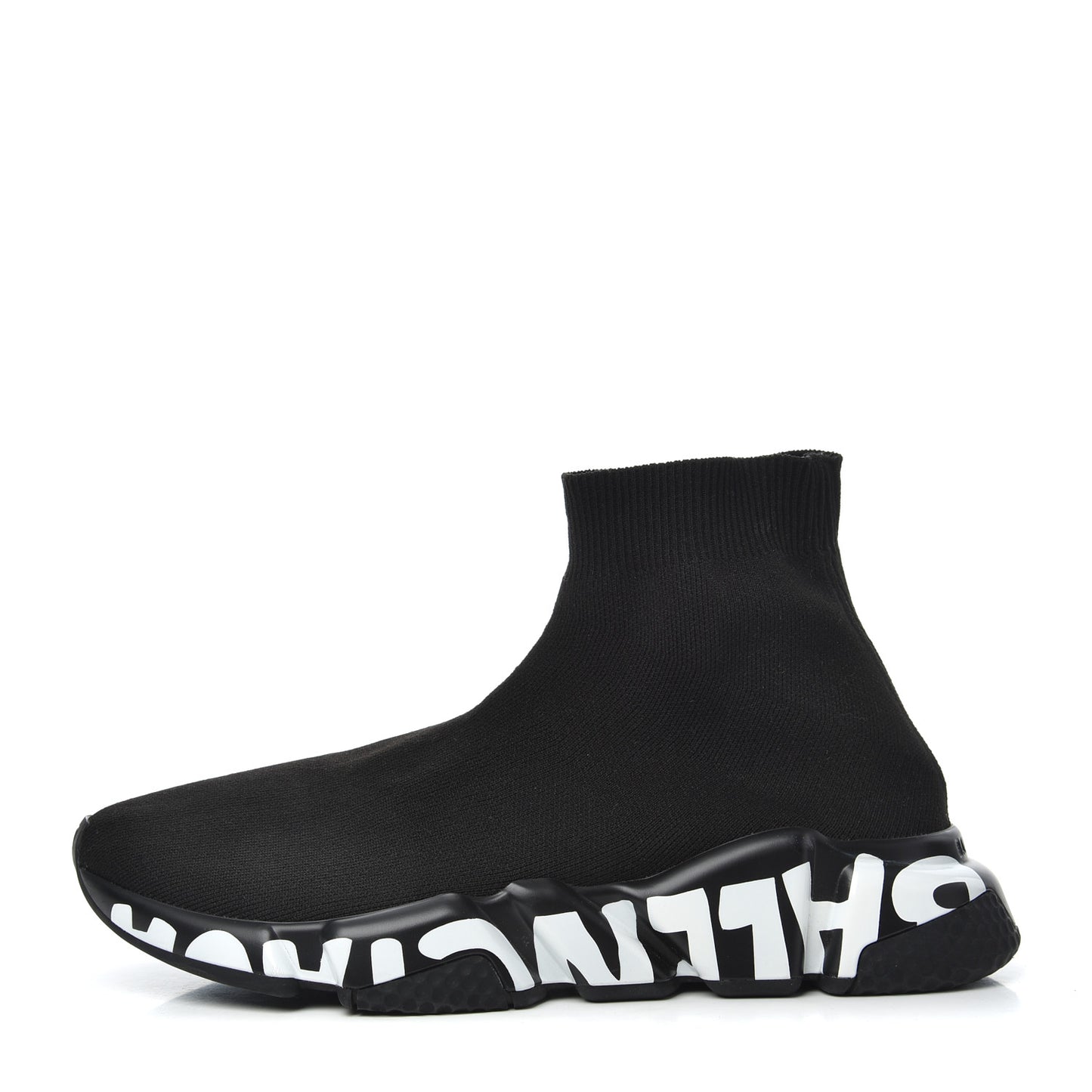 Neoprene Knit Womens Speed Graffiti Sneakers 38 Black White