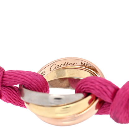 Cartier 18k Pink Yellow White Gold Trinity Adjustable Cord Bracelet Pink 3 of 4