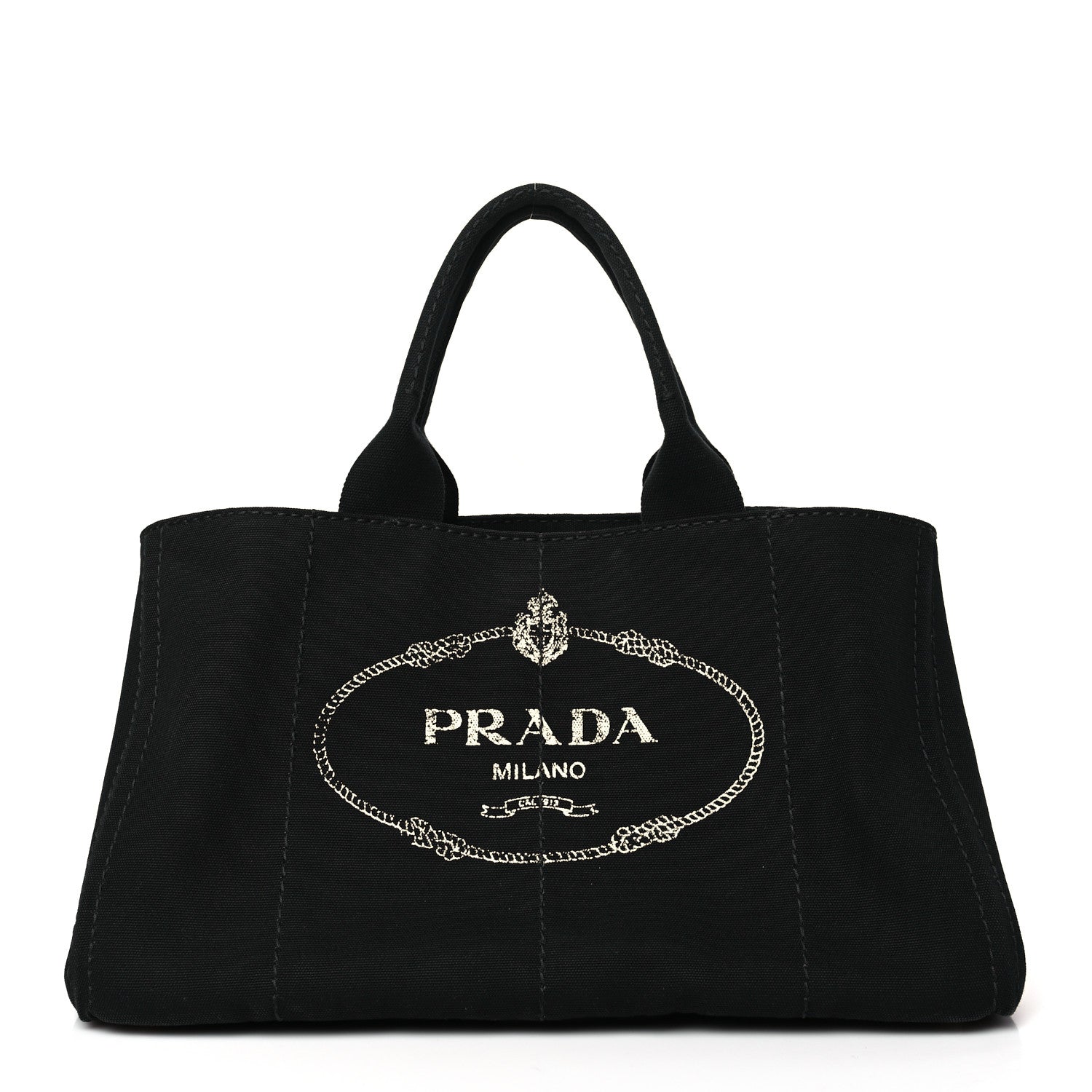 Prada Canvas Large Canapa Logo Tote Black 1 of 9