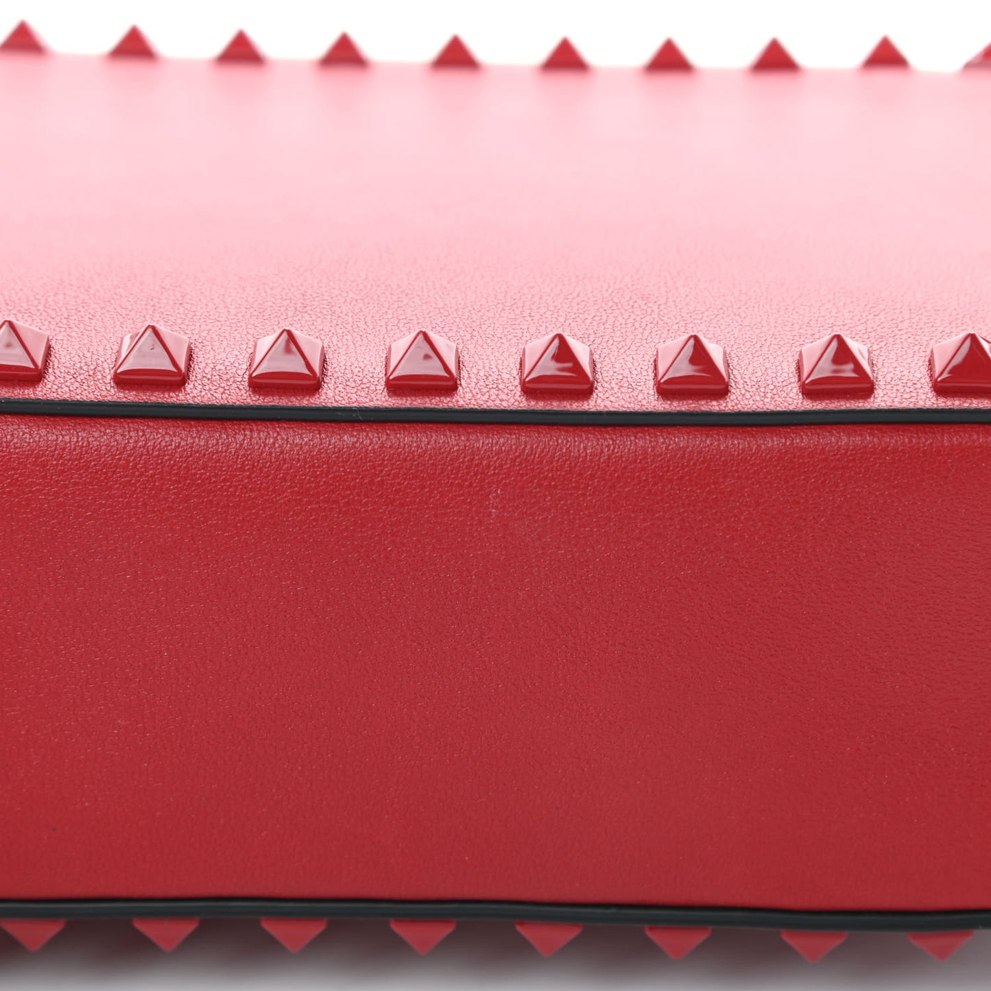 Calfskin Monochrome Rockstud Camera Crossbody Bag Rosso Valentino