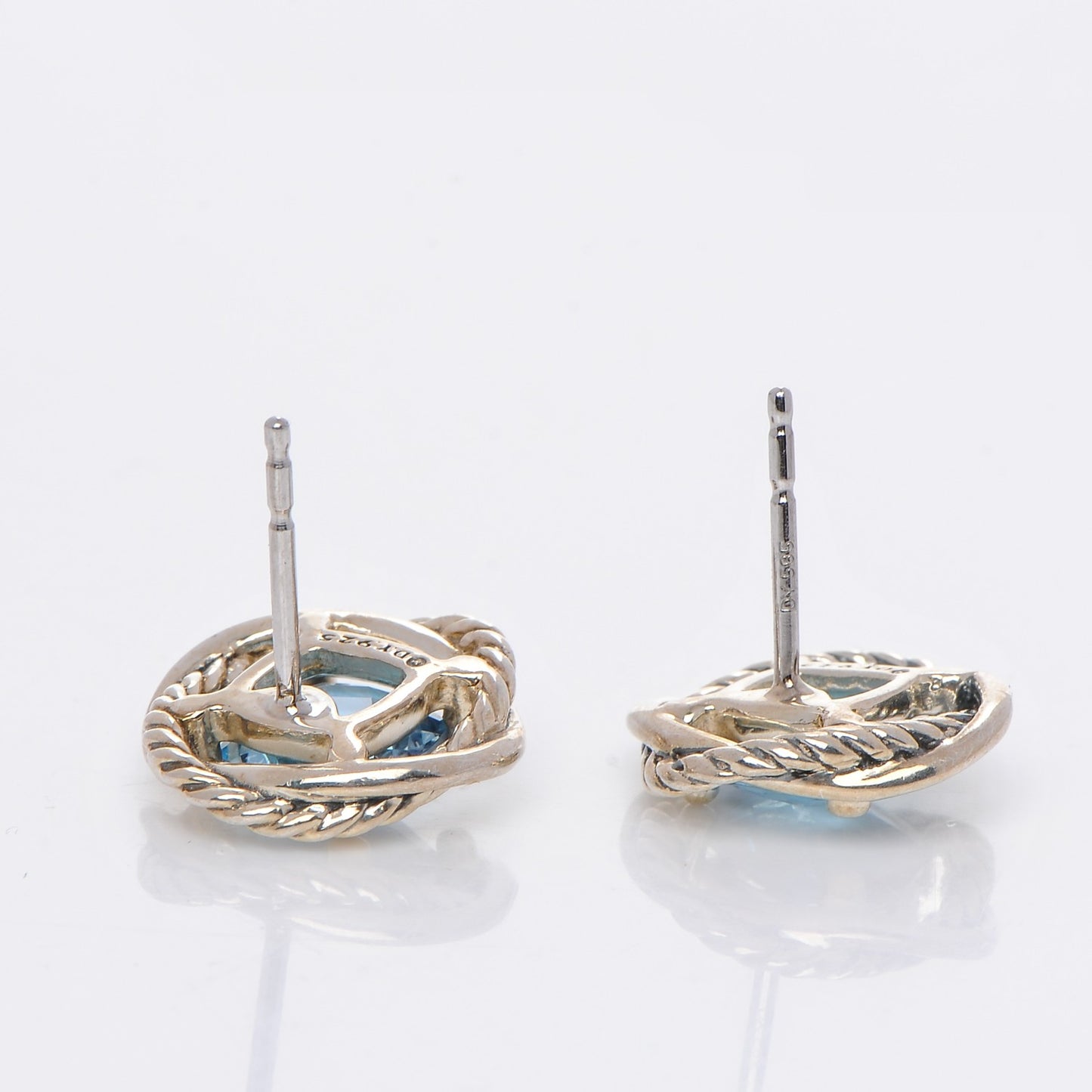 Sterling Silver Blue Topaz 7mm Infinity Earrings