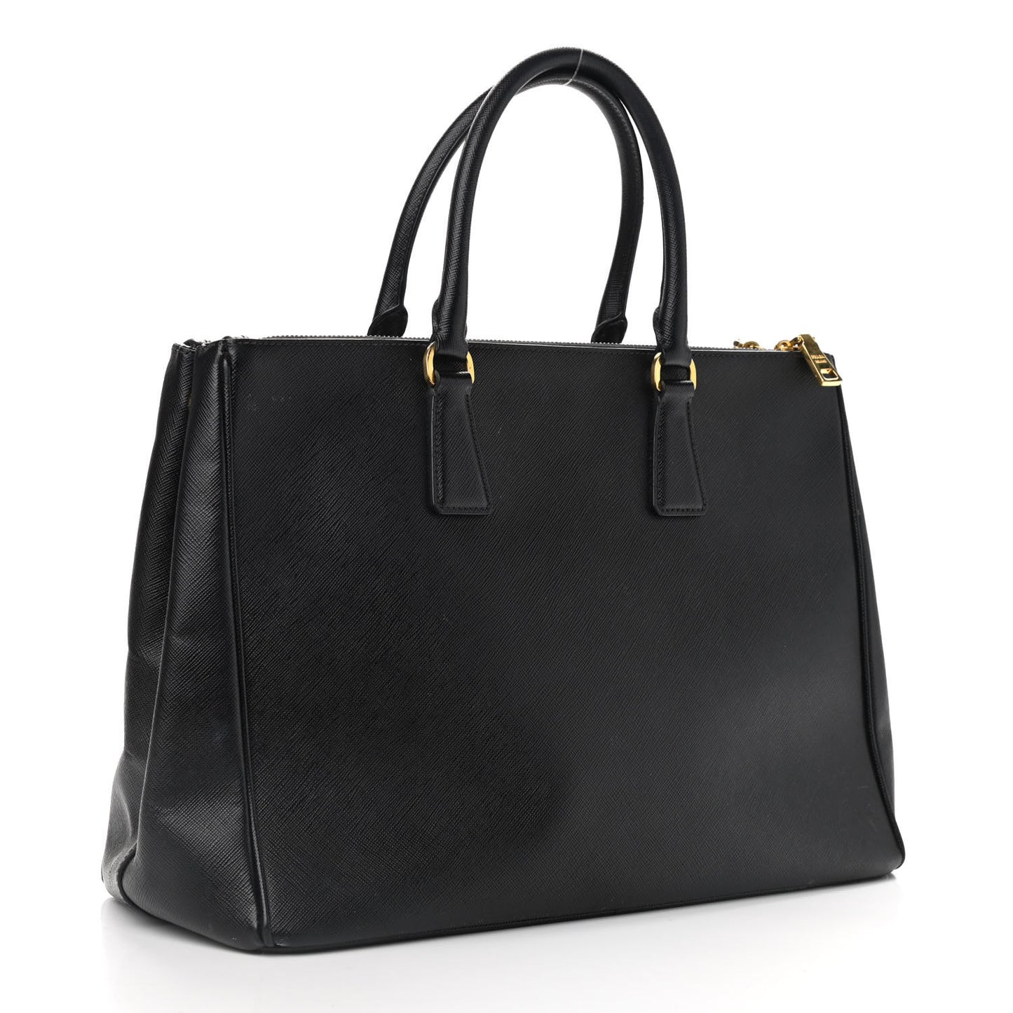 Saffiano Small Galleria Double Zip Tote Black