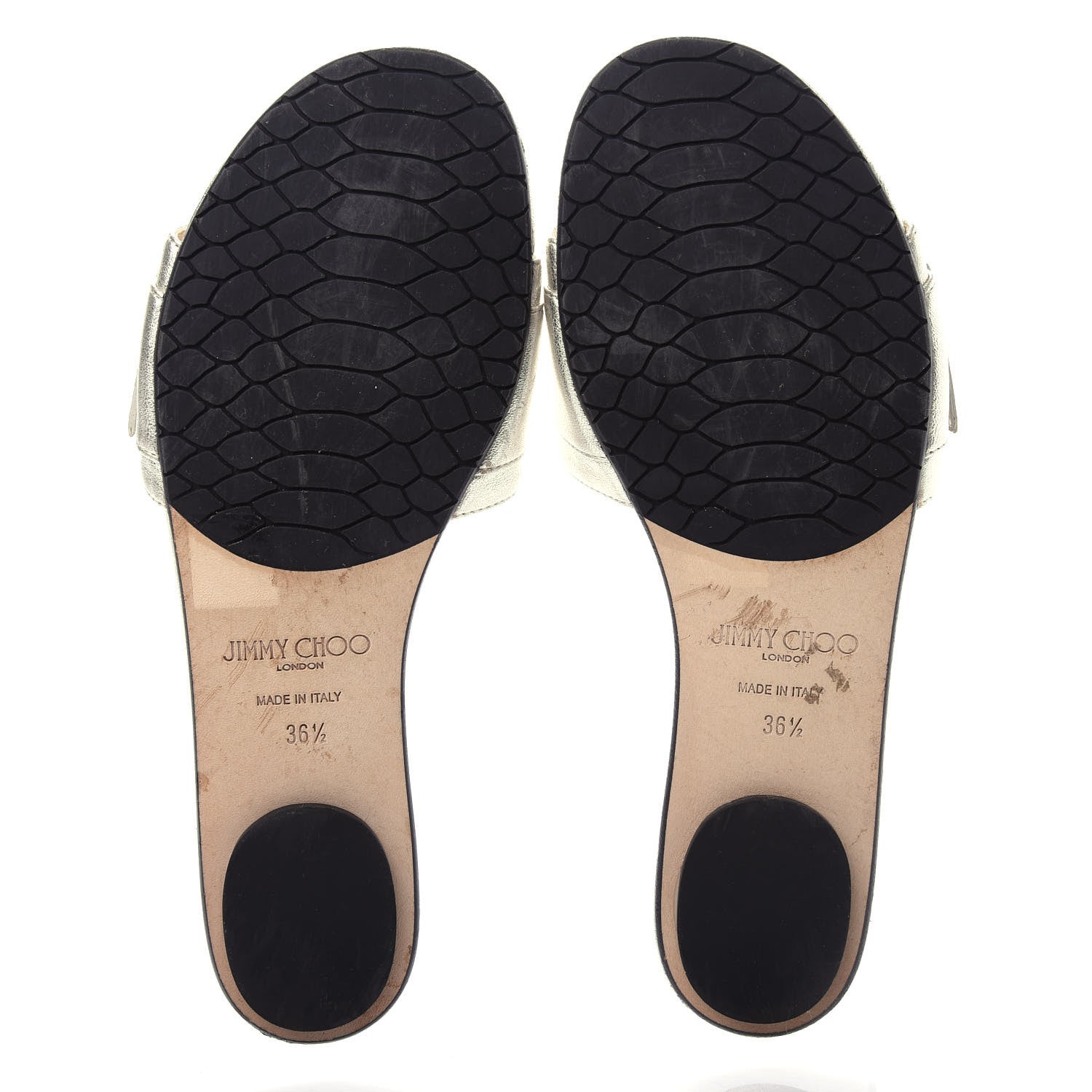 Jimmy Choo Metallic Nappa Granger 173 Flat Sandals 36.5 Silver Crystal 6 of 10