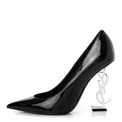 Saint Laurent Patent Opyum 110 Pumps 36.5 Black Silver 1 of 8