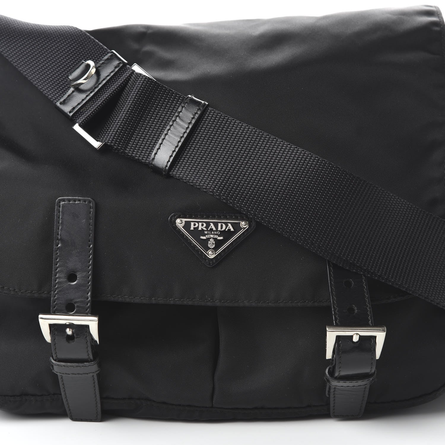 Prada Nylon Vela Messenger Bag Black 9 of 11