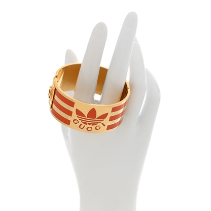 Gucci X ADIDAS Metal Enamel Cuff Bracelet S Orange 2 of 6
