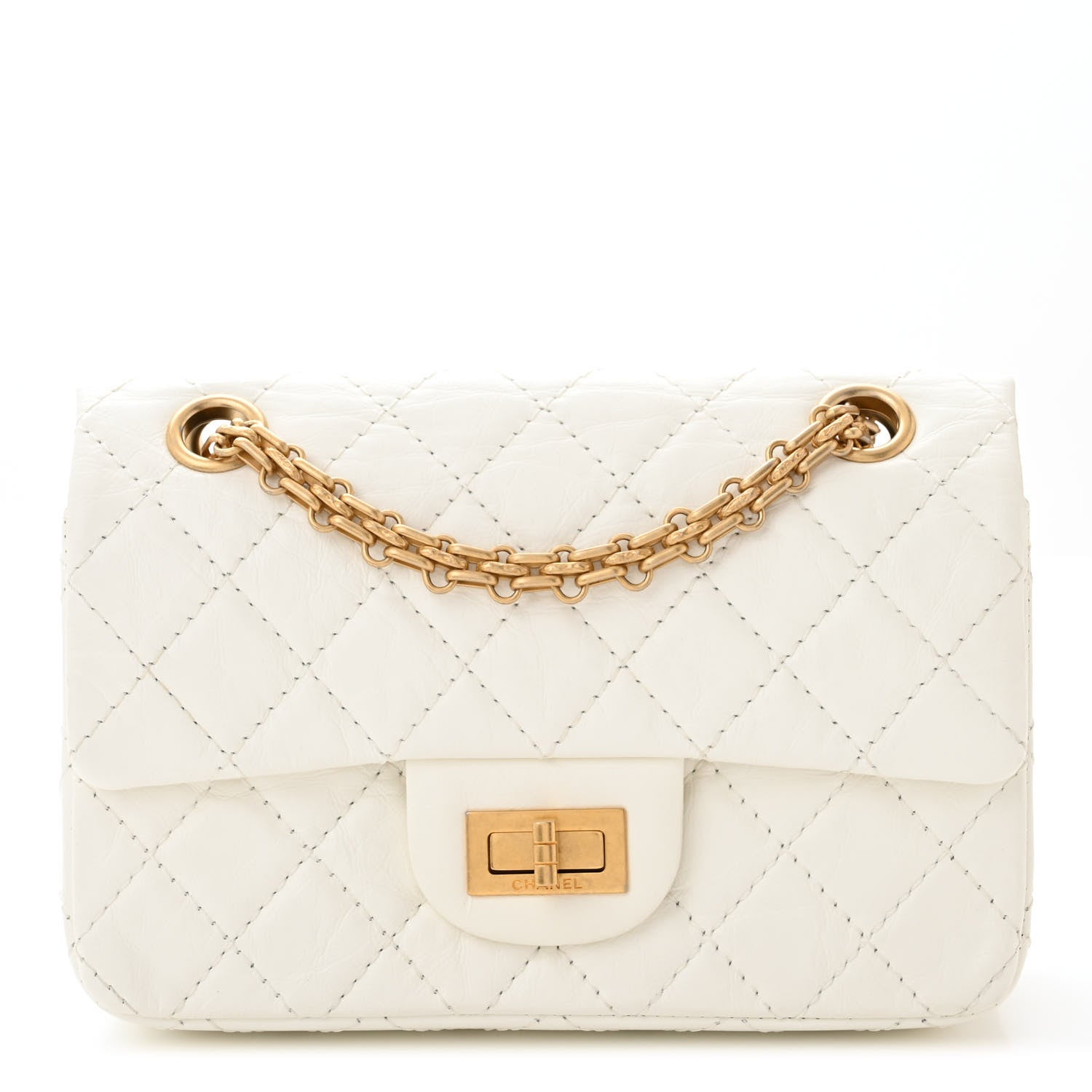 Chanel Aged Calfskin Quilted 2.55 Reissue Mini Flap White 1 of 11