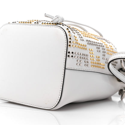 Fendi Vitello Liberty F is Fendi FF Studded Mini Mon Tresor Bucket Bag White 9 of 11